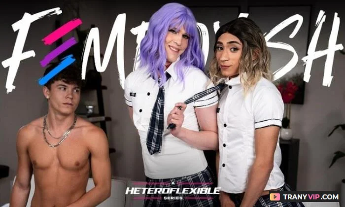 Sage Roux Femboy Spitroasted by Drake Von and Ander Wolfe download on TranyVIP