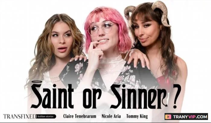 Claire Tenebrarum, Nicole Aria and Tommy King - Angel vs Devil - Trans Porn Video on TranyVIP