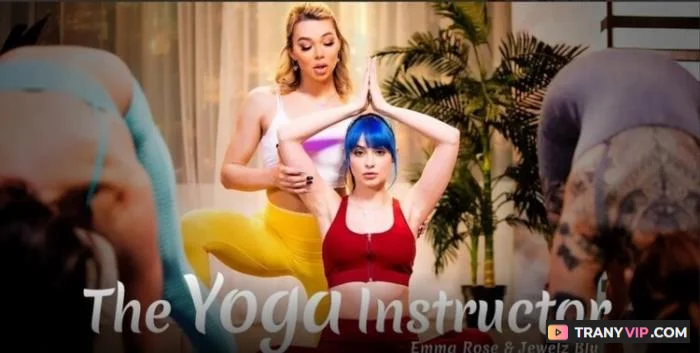 Emma Rose and Jewelz Blu - Yoga Class Seduction - related trans video on TranyVIP