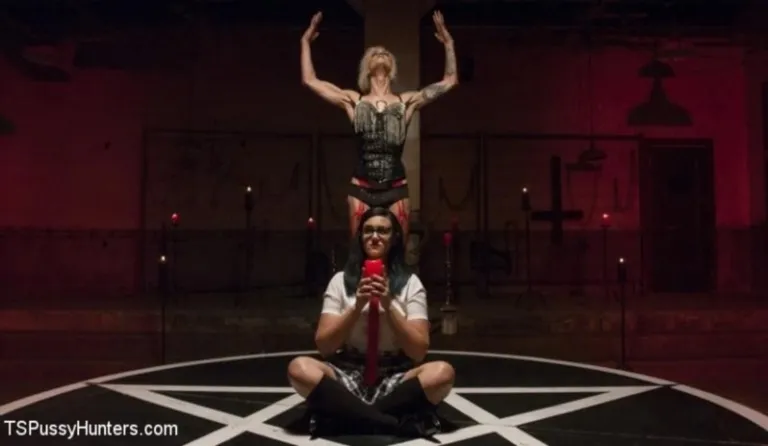 Penny Barber Summons Baphomet: T-Girl Meets Sami Price - popular trans video on TranyVIP