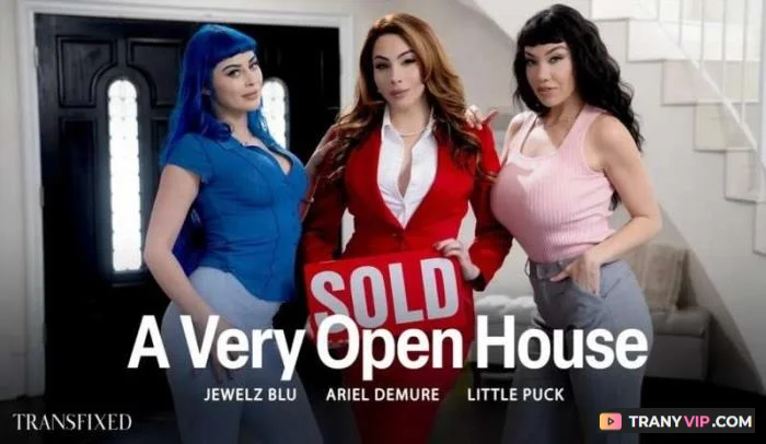 Ariel Demure, Jewelz Blu & Little Puck Realtor Threesome - Trans Porn Video on TranyVIP
