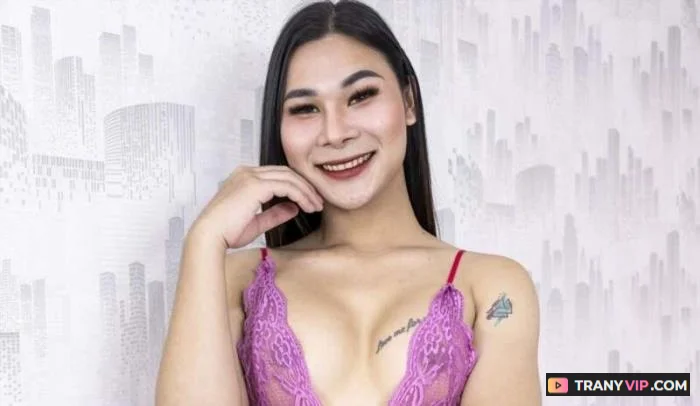 Natty - Asian Ladyboy Solo Masturbation Cumshot Clip - related trans video on TranyVIP
